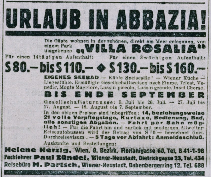 oznam na dovolenku 1937